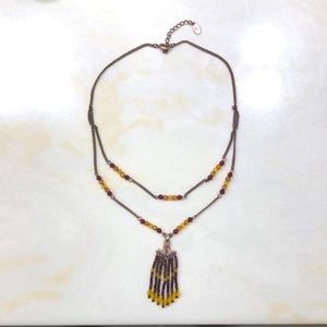 Vintage Two Tier Beaded Chandelier Necklace